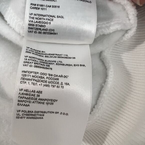 the North Face Hoodie Sweatshirt Women Sz. XS White Green Logo Cotton Pockets - Picture 10 of 14